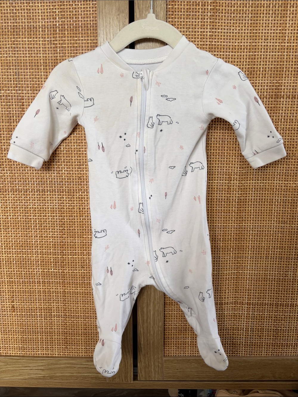 2/$5 Baby Bear Double Zipper Onesie